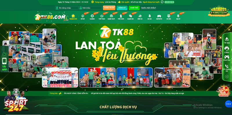 nhà cái trực tuyến TK88