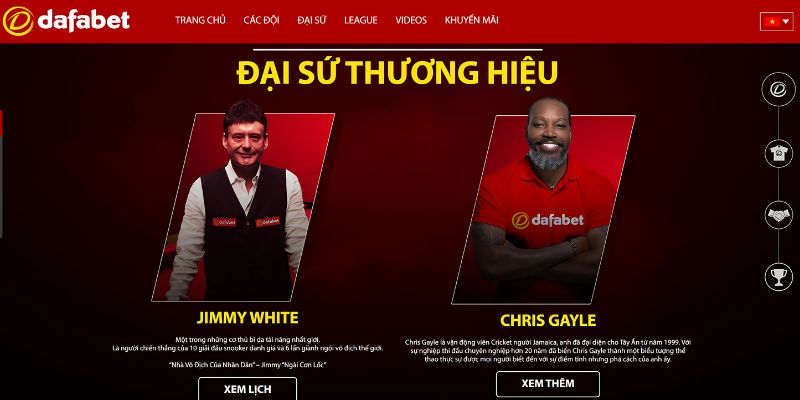 Đại sứ thương hiệu trang cá độ bóng đá online Dafabet